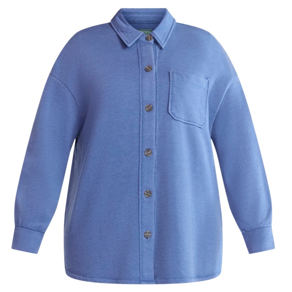 Terra & Sky Women's Plus Knit Shacket
